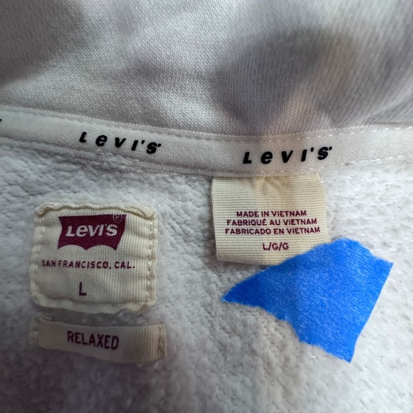 Levi's Men's White and blue quarter zip crewneck - Picture 6 of 9
